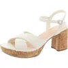 Kenneth Cole Reaction Reeva Platform Womens Criss-cross Front Buckle Ankle Strap In White