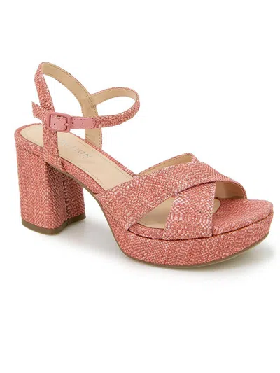 KENNETH COLE REACTION REEVA WOMENS PATENT ANKLE STRAP BLOCK HEEL