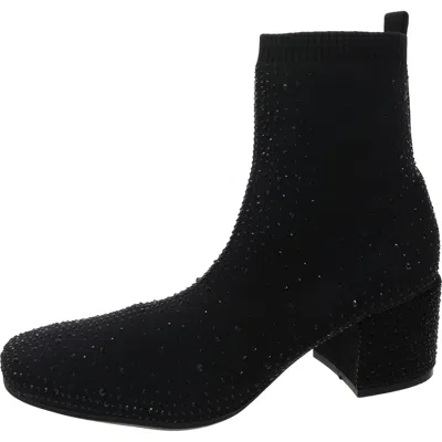Kenneth Cole Reaction Reneechelsea Womens Rhinestone Manmade Ankle Boots In Black