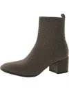 Kenneth Cole Reaction Rida Stretch Jewel Womens Rhinestone Ribbed Knit Ankle Boots In Gold
