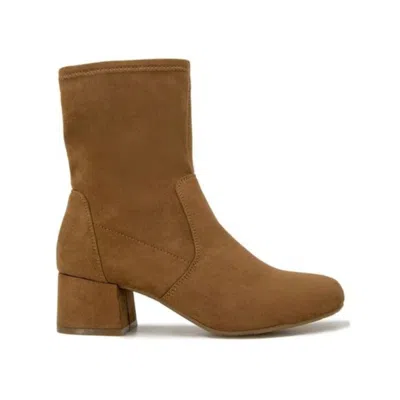 Kenneth Cole Reaction Road Stretch Women Brown Faux Suede Ankle Boot Lion683
