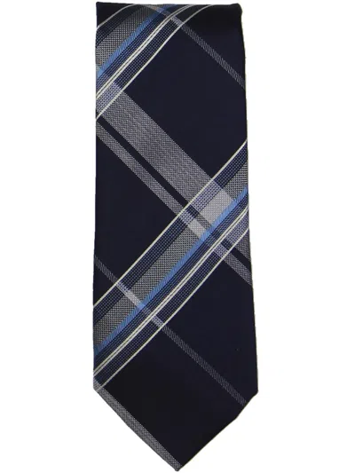 Kenneth Cole Reaction Roby Mens Silk Blend Plaid Neck Tie In Blue