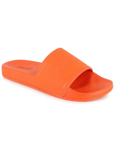 Kenneth Cole Reaction Setia Logo Slide Womens Slip-on Logo Pool Slides In Orange