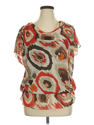 Pre-owned Kenneth Cole Reaction Short Sleeve Blouse In Brown