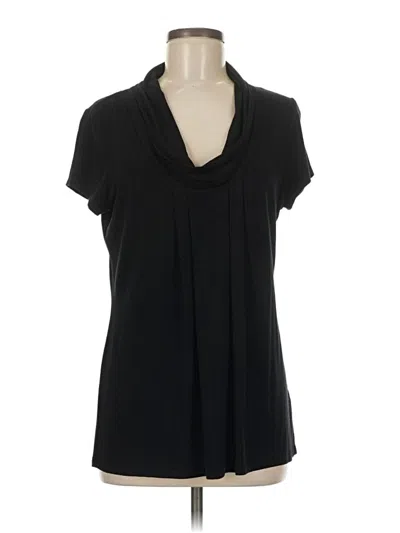 Pre-owned Kenneth Cole Reaction Short Sleeve Top Black Cowl Neck Tops