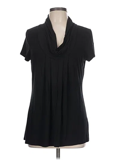 Pre-owned Kenneth Cole Reaction Short Sleeve Top Black Cowl Neck Tops