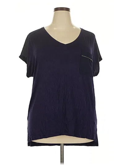 Pre-owned Kenneth Cole Reaction Short Sleeve Top Purple V-neck Tops