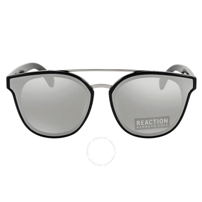 Kenneth Cole Reaction Smoke Mirror Round Unisex Sunglasses Kc2835 01c 63 In Black