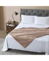 Kenneth Cole Reaction Solid Fur Like Faux Rabbit Fur Throw In Nude