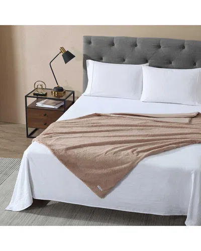 KENNETH COLE REACTION SOLID FUR LIKE FAUX RABBIT FUR THROW