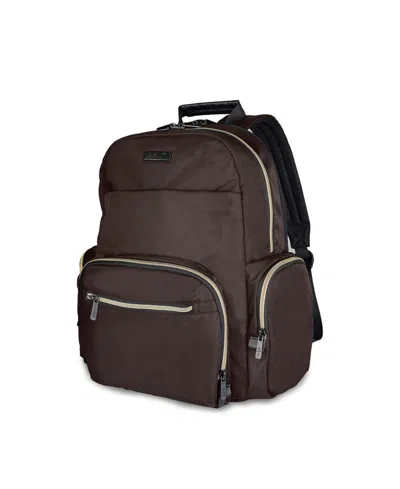 Kenneth Cole Reaction Sophie Women's Silky Nylon 15" Laptop & Tablet Anti-theft Rfid Backpack In Brown