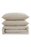 Kenneth Cole Reaction Stitched Gauze Yarn Dye Jacquard Comforter & Sham Set In Sand