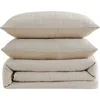 Kenneth Cole Reaction Stitched Gauze Yarn Dye Jacquard Duvet & Sham Set In Neutral