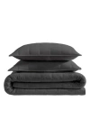 Kenneth Cole Reaction Stonewashed Solid Microfiber Quilt & Sham Set In Gray