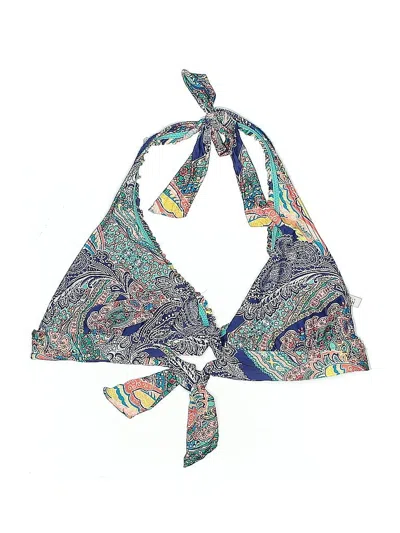 Pre-owned Kenneth Cole Reaction Swimsuit Top Blue Paisley Pattern Swimwear