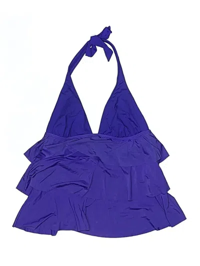 Pre-owned Kenneth Cole Reaction Swimsuit Top Purple Solid Pattern Swimwear