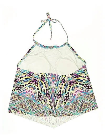 Pre-owned Kenneth Cole Reaction Swimsuit Top White Print Pattern Swimwear