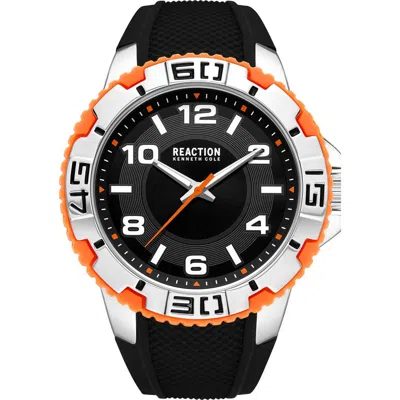 Kenneth Cole Reaction Three Hand Quartz Silicone Strap, 49mm