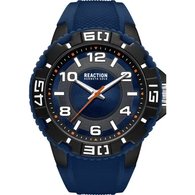 Kenneth Cole Reaction Three Hand Quartz Silicone Strap, 49mm
