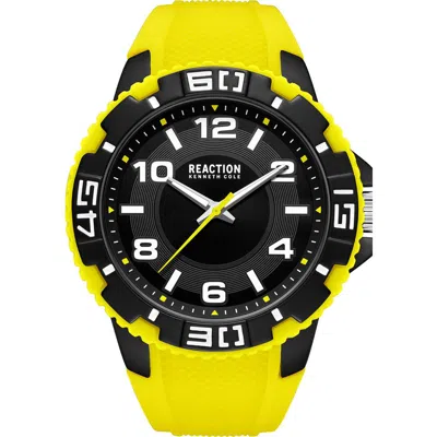 Kenneth Cole Reaction Three Hand Quartz Silicone Strap, 49mm