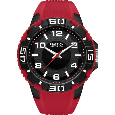 Kenneth Cole Reaction Three Hand Quartz Silicone Strap, 49mm