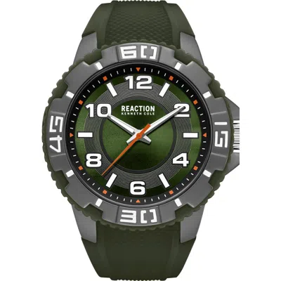 Kenneth Cole Reaction Three Hand Quartz Silicone Strap, 49mm