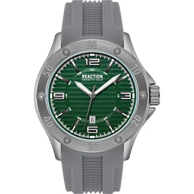 Kenneth Cole Reaction Three Hand Quartz Silicone Strap Watch, 43mm