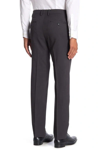 Kenneth Cole Reaction Tic Weave Slim Fit Dress Pant In Charcoal