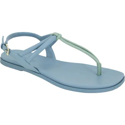 Kenneth Cole Reaction Warren Womens Buckle Faux Leather T-strap Sandals In Blue Multi