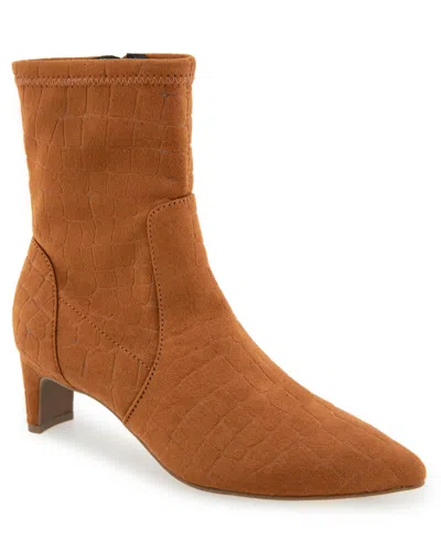 Kenneth Cole Reaction Women's Bindi Heeled Pointed Toe Dress Booties In Brown