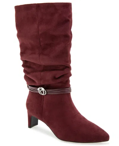 Kenneth Cole Reaction Women's Blindy Slouch Dress Boots In Burgundy