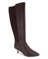 Kenneth Cole Reaction Blossom Womens Zipper Manmade Knee-high Boots In Chocolate