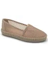 Kenneth Cole Reaction Women's Bonne Round Toe Espadrille Flats In Almond Crystal Mesh