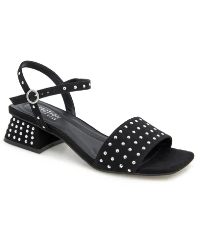 Kenneth Cole Reaction Women's Buena Block Heel Sandals In Black