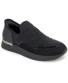Kenneth Cole Reaction Women's Cameron Ez On Knit Almond Toe Sneakers In Black