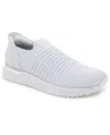 Kenneth Cole Reaction Women's Cameron Ez On Knit Almond Toe Sneakers In Grey