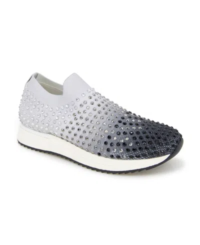 Kenneth Cole Reaction Women's Cameron Jewel Jogger Almond Toe Sneakers In Black Ombre