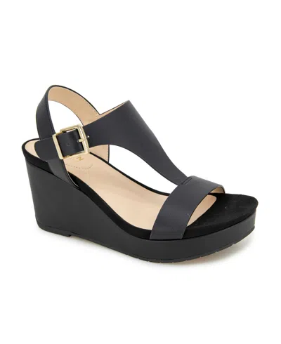 Kenneth Cole Reaction Women's Cami Wedge Sandals In Black