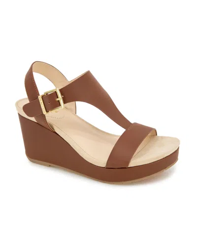 Kenneth Cole Reaction Women's Cami Wedge Sandals In Luggage