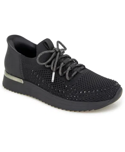 Kenneth Cole Reaction Women's Clancy Ez On Almond Toe Sneakers In Black