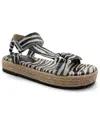 Kenneth Cole Reaction Women's Coast Wedge Sandals In Black,natural Zebra