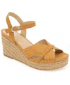 Kenneth Cole Reaction Women's Comi Almond Toe Wedge Sandals In Camel
