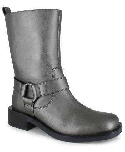 Kenneth Cole Reaction Women's Diona Moto Boots In Silver