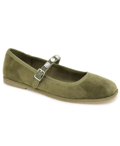 Kenneth Cole Reaction Women's Elda Maryjane Flats In Green