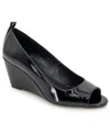 Kenneth Cole Reaction Women's Elinor Mid Wedge Pumps In Black Patent