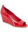Kenneth Cole Reaction Women's Elinor Mid Wedge Pumps In Rio Red Patent