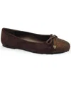 Kenneth Cole Reaction Womens Embellished Faux Suede Ballet Flats In Chocolate