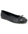 Kenneth Cole Reaction Womens Faux Leather Slip On Ballet Flats In Black Croco