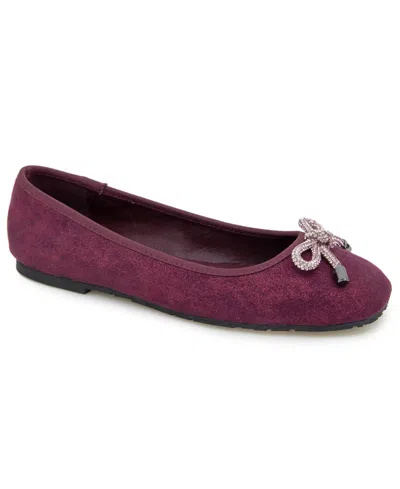 Kenneth Cole Reaction Women's Elstree Jewel Ballet Flats In Burgundy