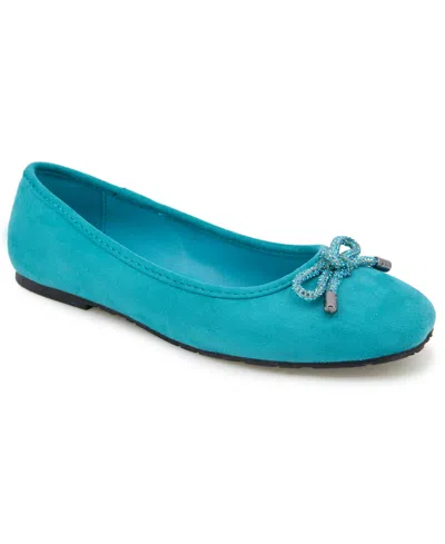 Kenneth Cole Reaction Women's Elstree Jewel Ballet Flats In Teal